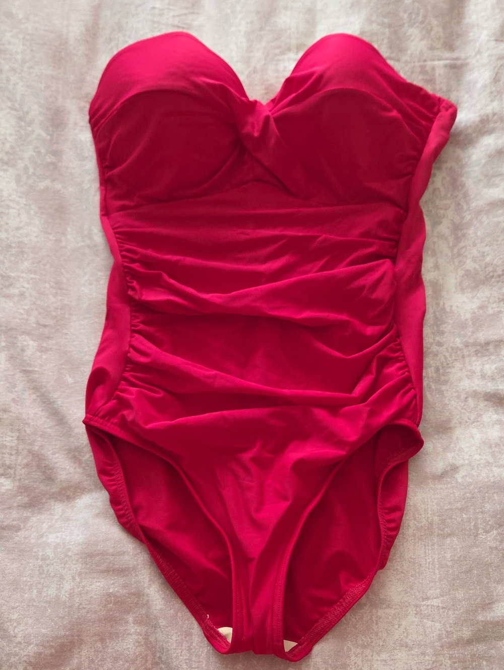 Miraclesuit Strapless Ruched One-Piece Swimsuit in Red - Picture 2 of 6